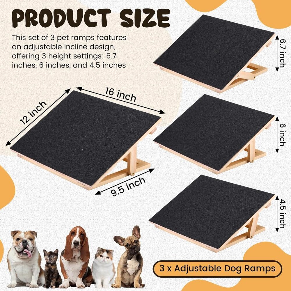 Novabright 3 Pack Adjustable Dog Ramp - Picture 2 of 6